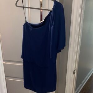 Amanda Uprichard One-Shoulder Navy Dress
